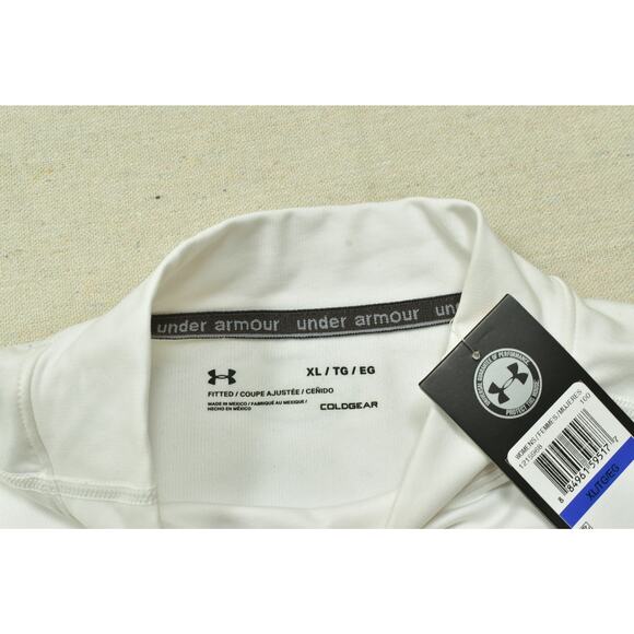 Under Armour Women's Fitted Coldgear Mock Neck Long SleeveWhite Size XL NEW - Picture 2 of 8